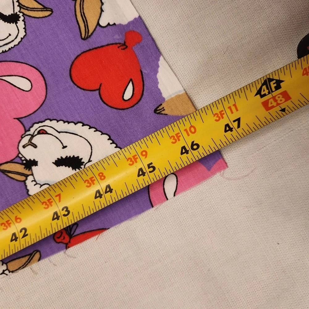 Vtg 1994 Lamb Chop Fabric Shari Lewis Purple Heart 52x46 AE Nathan Co Rare 1.85y